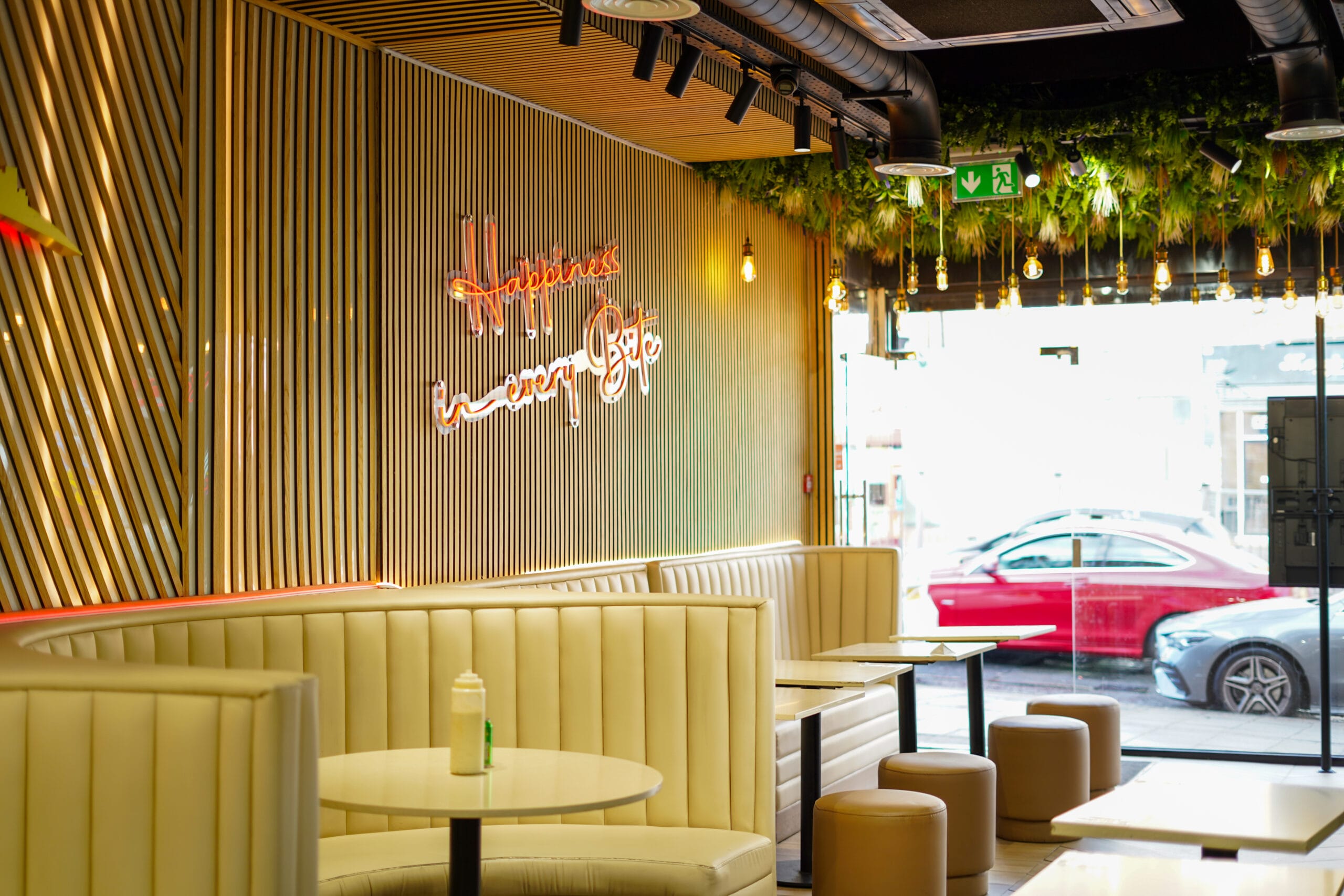 Restaurant and fast food kentucky-grill inside table